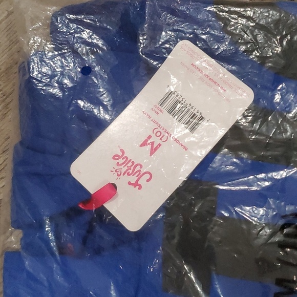 Justice Blue Hooded Pull Over Sweatshirt Size 10/Medium - Picture 4 of 4